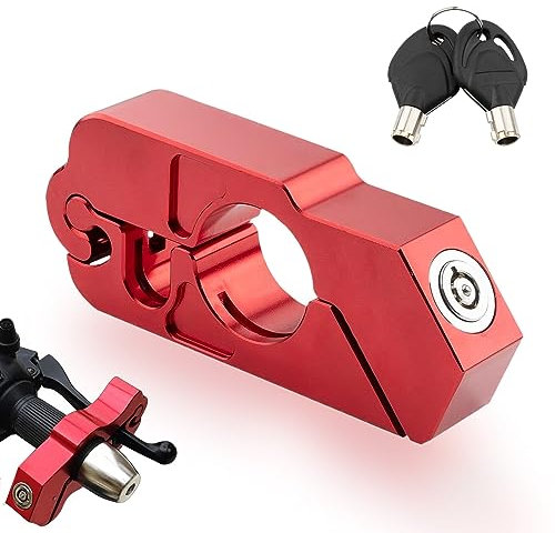 Aluminum Alloy Motorcycle Grip Lock with 1 Key for Scooters, Motorcycles & ATVs