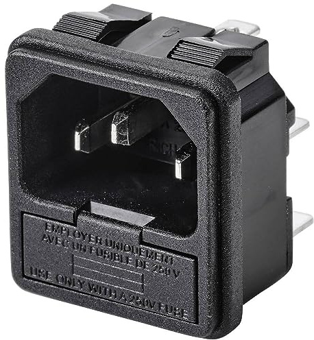 IEC-Stecker TC-10088372 Stecker Stecker eingebaut vertikal Pole insgesamt: 3 10 A Schwarz TRU COMPONENTS 1 pcs