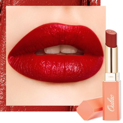 Oulac Rot Pflegender Lippenstift - Matte mit Satin Finish Lippenstifte, Cremige Textur, Feuchtigkeitsspendender Lippen, Langanhaltender Hochpigmentiert, Mit Shea Butter, Vegane, 4g, SG07 Body Heat