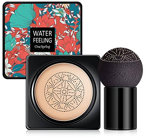 Luftkissen-Make-up | 20 ml Pilzkopf-Foundation-Puder | Foundation mit voller Deckkraft, Creme-Concealer für die meisten Hauttypen, Make-up-Kissen für Frauen und Männer Gontoe
