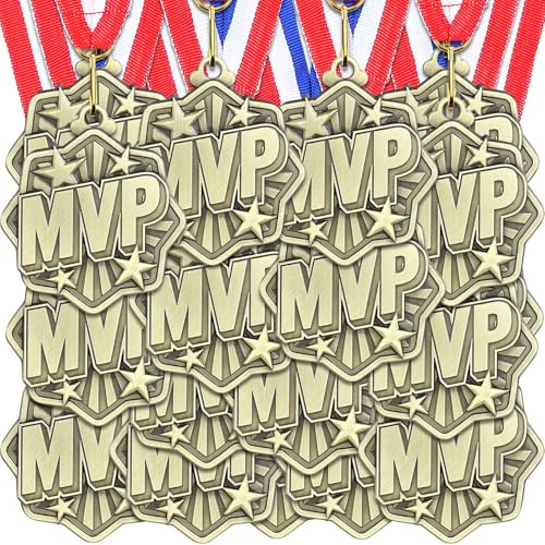 Ferreve 48 Stück Auszeichnungsmedaillen mit Halsbändern, Champ-Medaille, Sporttag, Preise für Sportwettbewerbe, Party-Gewinner