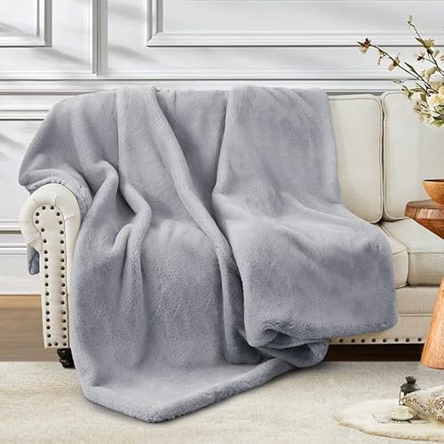 ShowyLive Coperta Plaid Super Morbida Coperta Pile Invernale da 1000 g/m² per Divano, Soggiorno -Coperta Lana Matrimoniale & Letto Singolo Adatto Adatto a Tutte le Stagioni (Grigio Chiaro, 180*230cm)