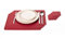 Nikalaz Platzsets und Untersetzer (4er Set) aus recyceltem Leder, Tischsets, 4 Stück Platzsets und 4 Undersetzer, Platzdeckchen und Untersetzer 10 x 10 cm (Weihnachten Rot, 45.7 x 33.02)