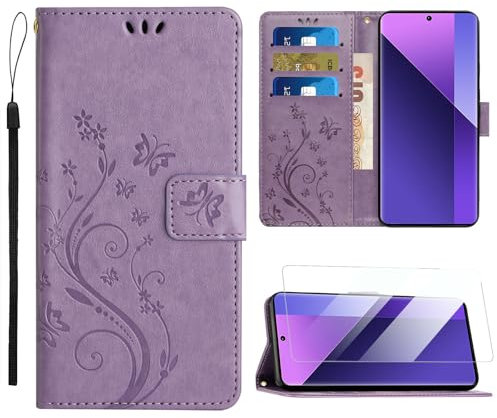 Anshow for iPhone 16 Case Wallet with Wrist Strap, Flip Leather Case with Cards Holder Phone Case with Kickstand Cover for iPhone 16, Purple