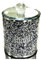 Black Diamond Crushed Biscuit Canister Jar Tin Kitchen Storage Silver Trimmings Crystal Filled Wedding Anniversary, Birthday Present, Home Decor - Height - 15cm