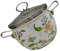 LALADEFIEE Topf Aus Emaille Bohnentopf Induktions-suppentopf Altes Kochgeschirr Nudeltopf Emaille-suppentopf Mit Retro-blumen Servierschüssel Für Gedämpfte Eier Ramen-kochschale