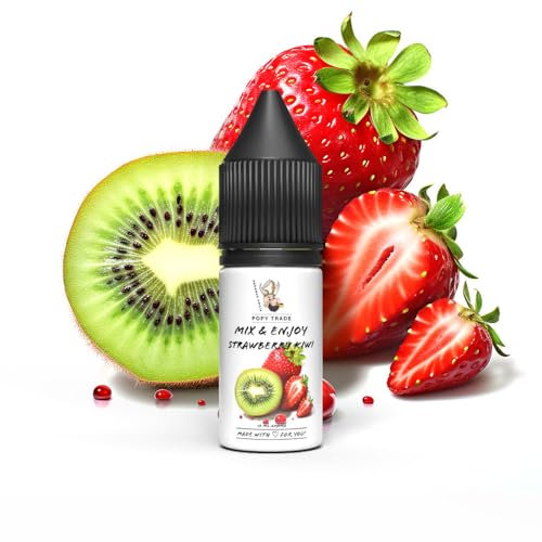 POPY TRADE - Mix & Enjoy - Strawberry & Kiwi - Overdosed Aroma 10ml in hochwertiger Tropfer-Flasche, einfaches mischen. Für Vernebler, Nebelmaschinen, Diffusor, Lebensmittel, Getränke uvm.