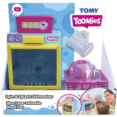 Tomy Toomies Mon Lavavajillas Rigol'Eau - Juguete de baño Interactivo para bebé - Lavavajillas con Accesorios - Aprendizaje, Motricidad e Imaginación - A Partir de 18 Meses
