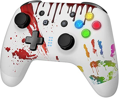 Manette de jeu Winkoo Pro sans Fil Bluetooth Switch avec Boutons Programmables Switch Lite OLED Steam, Manette PC Filaire, Manette pour Téléphones Android iOS iPhone iPad, Paume