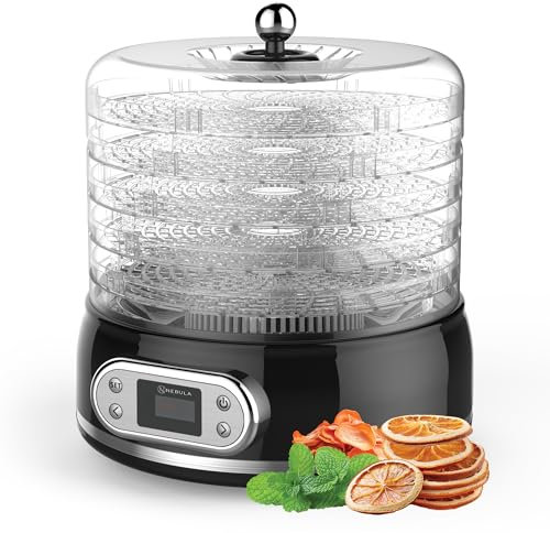 Nebula 450W Round 5 Tray Food Dehydrator | Adjustable Height, 35-70°C Temperature Control, 1-48 Hour Timer, Mesh Trays | Compact & Efficient Drying for Fruits, Vegetables, Meat, Herbs & Snacks