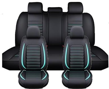 EKEGUY Auto Sitzbezüge Sets Für Ford Fiesta 2002-2026, Universal wasserdicht Kunstleder Autositzbezüge Komfortabler Autositzbezug Full Set SitzbezüGe(Blue)