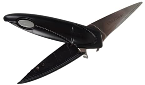 BIRAMBEAU - Ustensiles de Cuisine – Ouvre-Huîtres – Manche Ergonomique – Ouverture Très Facile - Inox – Bouton Fermeture, Noir