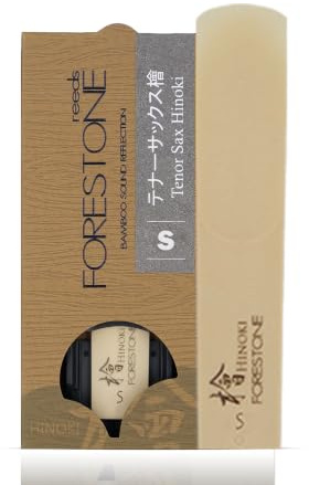 Forestone Hinoki Synthetic Tenor Saxophone Reed with Calcium-Enriched Bamboo Fiber Blend American Unfiled Cut for Natural Feel, Expressive Tone & Lively Response -Long Lasting - Made in Japan Soft