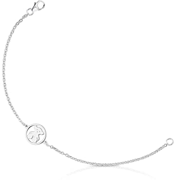 TOUS Damenarmband aus Sterlingsilber mit Bärenmuster, 17,5 cm lang, zeitlos und klassisch, Camille Collection