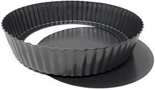 GF - Quicheform mit Hebeboden - Antihaftbeschichtung herausdrückbarer Hebeboden - Obstkuchenform und Backform mit Entfernbarem Antihaftbeschichtung - Schwarz - Ø 32 cm
