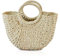 NICOLE&DORIS Neue Frauen Handtasche Stroh Tasche Griff Tasche Sommer Strandtasche Rattan Woven Handtasche für die Dame Beige
