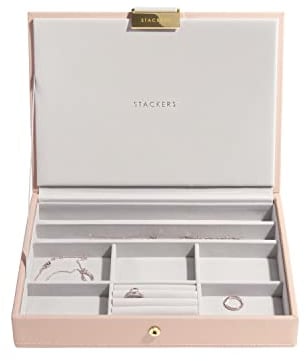 Stackers Blush Pink & Champagne Gold Classic Medium Jewellery Box Lid