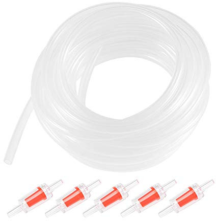 sourcing map Tuyau en silicone transparent avec clapet anti-retour pour pompe d'aquarium 4 mm ID 6 mm OD 5 m