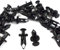 Woodzdon Lot de 100 rivets de rechange pour Can Am 293150089 ATV UTV Fit 8 mm Trou 5/16 Clip en plastique Push Pin Protection Panneau de retenue de carrosserie Moto Fixation en nylon noir pour