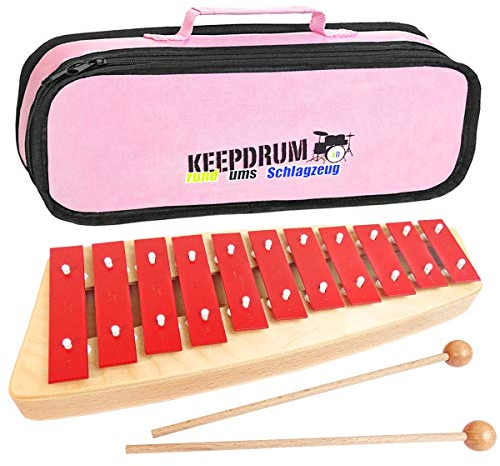 Sonor NG10 Glockenspiel Xylophon für Kinder + keepdrum Tasche Pink
