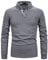 APAELEA Polo de Golf à Manches Longues Homme Coton Contrasté Plaid épissure Lattice Tennis Shirt,Gris,M