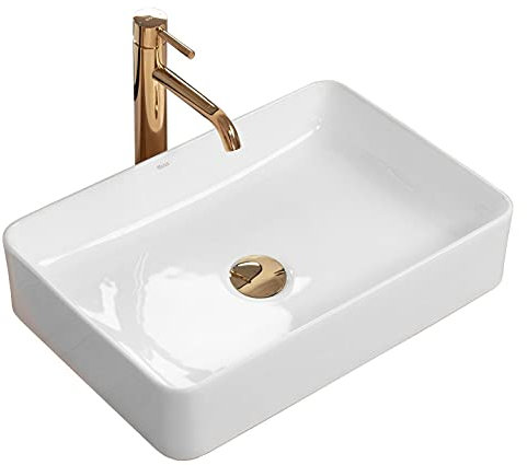 Rea Waschbecken Waschtisch Aufsatzwaschbecken Keramik Hochglanz Handwaschbecken Weiß Aufsatz Waschschale Rechteckig 35x51