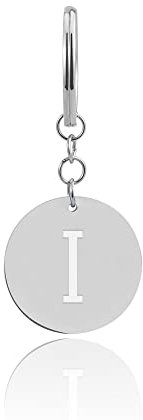 GD GOOD.designs Schlüsselanhänger Buchstabe I mit Einkaufswagenchip - Personalisierter Anhänger mit Gravur - Einkaufswagenchip aus Edelstahl Silber - Valentinstag-Geschenk für Sie und Ihn