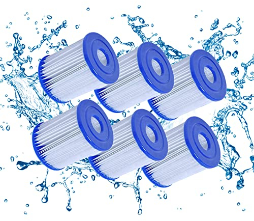 Mscomft For Bestway Size I Filter Cartridge for Pools, for Bestway Swimming Pool Easy Set Filter Cartridge Replacement (6 PCS)