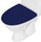 Toilet Lid Cover, Bathroom Stretch Washable Spandex Toilet Lid Seat Protector Cover with Elastic Bottom, Navy Blue