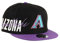 New Era Arizona Diamondbacks Sidefont Black/Purple 9Fifty Snapback Cap - One-Size