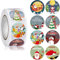 Weihnachtsaufkleber Rolle, Etiketten Aufkleber Weihnachten, 500 Stück Weihnachtsaufkleber Rund, Karte Geschenkbox Paket Siegeletikett, für DIY handgemachte Grußkarten, Pakete, Bonbontüten (grau)
