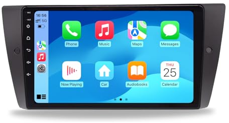SWTNVIN CarAutoPlay Android 13 Autoradio Stereo GPS Navigation Kompatibel mit BMW 3er E90 E91 E92 E93, 9 Zoll IPS Touch Screen Kopfeinheit WiFi DSP SWC DAB, 6GB+128GB