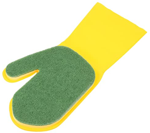 Lurrose Wiederverwendbarer Reinigungshandschuh Mit Schwamm Haushaltsreinigungshandschuh Wasserdichter Geschirrspülhandschuh Rutschfest Für Küche Und Spülen 14.17 X 6.69 Zoll