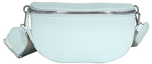 Bauchtasche Damen stylisch Umhängetasche Hüfttasche Bodybag Gürtel Crossbody Bag Schultertasche mit Verstellbaren Gurt 25 (Mint, S / 23 x 14 x 7 cm)