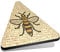 1x Triangle MDF Magnet 6cm - Manchester Bee Mosaic Pattern - Fridge Locker Office Whiteboard Toolbox #51408