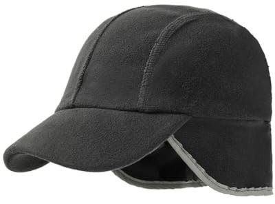 Outdoor Herren Winter Warm Baseball Cap mit Visier Ohrenklappe Earflap Hut Baseballmütze Golf Cap Mütze Jagd Hut Schirmmütze Winddichte für Skifahren Schlittschuhlaufen Radfahren Motorrad Dunkelgrau