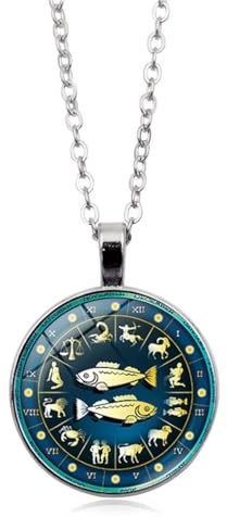 TDNEKMCA Leuchtende Sternzeichen-Halsketten Für Damen/Herren, Sternzeichen-Schmuck-Anhänger-Halsketten Mit Verstellbarer Kette, Geburtstagsgeschenke, Sternbild-Halskette