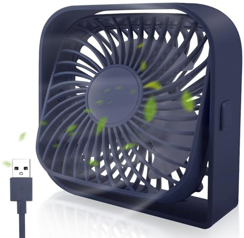 Jsdoin USB Fan USB Desk Small Desktop Cooling Mini Personal, 3 Speeds Desk Desktop Cooling Fan 360° Rotation Adjustment, Strong Wind Small Powerful for Office,Home,Outdoor
