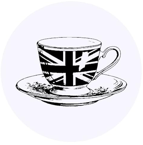 24 x 40mm Round 'Teacup' Stickers (SK00060790)