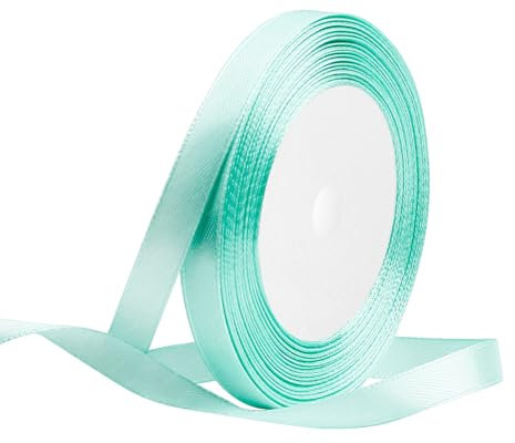 Mintgrün Satinband 10mm x 22 Meters Stoffbänder für Geschenkverpackungen, Blumensträuße, Kunsthandwerk und Hochzeitsdekoration