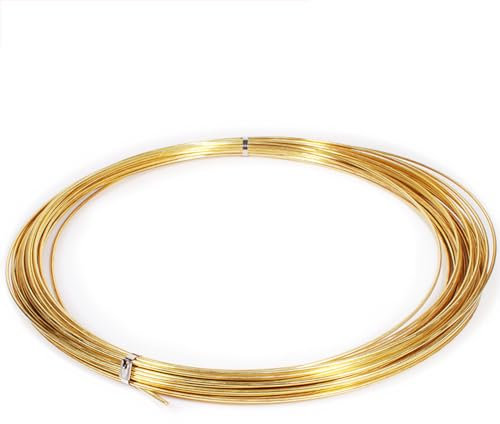 TIHONORI Filo Tondo in Ottone Calibro 12 8,8 Once. - 25 Ft Filo di Ottone del gioielliere Giallo Ottone Nudo Morto Soft Craft Wire Gioielli Filo,9 Gauge