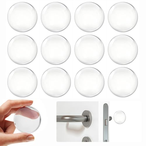 Youery 12 Pezzi Gommini Paracolpi in Silicone Trasparente, 40 x 8 mm Fermaporta a Parete Adesivo, Proteggi Maniglia Porta, Fermaporta Maniglia, Cuscinetti Adesivi Antiurto per porte, armadietti