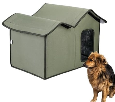 Cat Outdoor House - Large Insulated Cat Shelter | Weatherproof Washable Cat Cave Pet Hut with Transparent Door for Porch Yard Garage