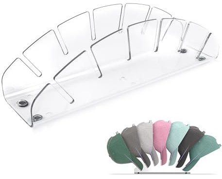 xyuayamz Cap Halterung Wand, Kappenhalter der 6 Baseball Caps Aufnehmen Kann, Cap Halter Ohne Installation, Acryl basecap Halterung Wand, Desktop Mützen Aufbewahrung