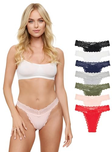 Tazzio Damen String 7er-Pack Tanga Unterhose Slip Unterwäsche Pantys Mehrpack Mix Farben F914