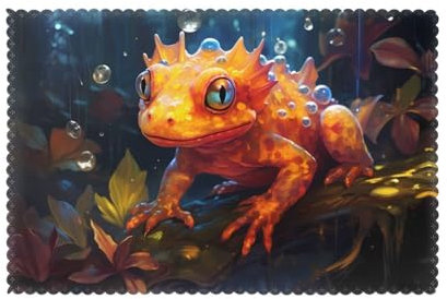 Verbessern Sie Ihr kulinarisches Erlebnis mit YYHHAOFA Mysterious Salamanders Prints Platzsets, 30,5 x 45,7 cm, 6 Stück