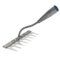 Rastrello da giardino in acciaio al carbonio a 5/6/7/8 denti, strumento resistente per diserbo e diserbo del suolo per prato, cortile e fattoria, struttura in ferro resistente con manico ergonomico