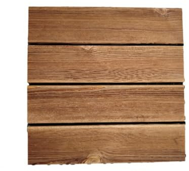 Lot de 36 Lames de Parquet en Bois Massif 30 X 30 CM, pour Terrasse en Bois Dur, à Emboîter Soi-Même,A,36PCS