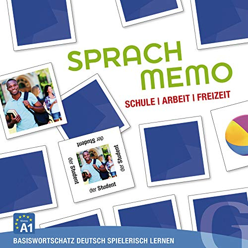 Hueber Verlag GmbH SPRACHMEMO Schule, Arbeit, Freizeit: Basiswortschatz Deutsch spielerisch Lernen. Sprachspiel