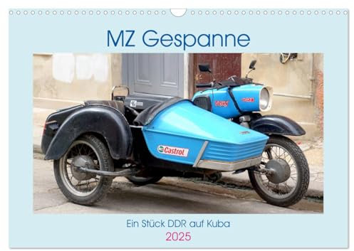 MZ-Gespanne - Ein Stück DDR auf Kuba (Wandkalender 2025 DIN A3 quer), CALVENDO Monatskalender: Motorräder der Marke MZ mit Seitenwagen in Kuba (CALVENDO Technologie)